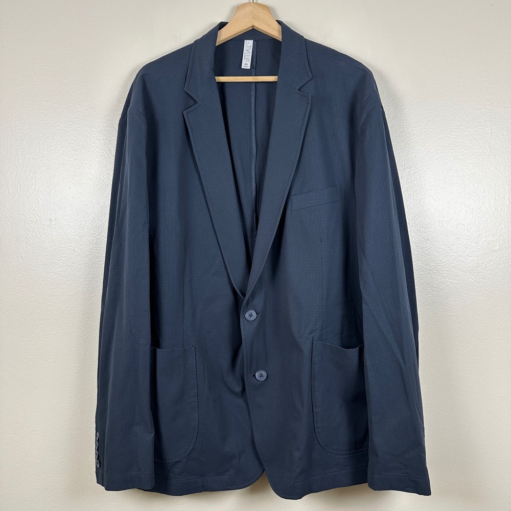 Stylus Men's 2XL Packable‎ Blazer Moonless Night Blue Lightweight Travel Jacket